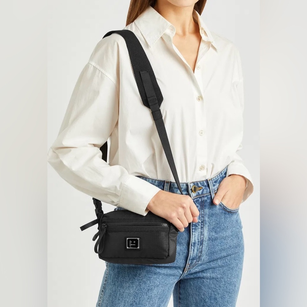 ACNE STUDIO Akila Face Plaque Ripstop Crossbody Bag NWOT - Picture 8 of 16